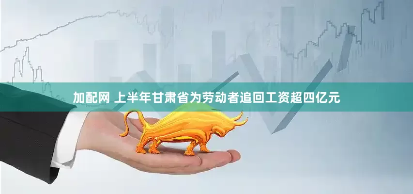 加配网 上半年甘肃省为劳动者追回工资超四亿元